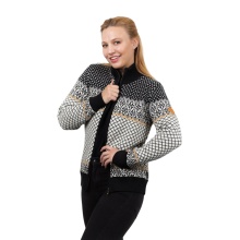 Kama Sweater Pullover 5060 Full Zip (Merino wool, windproof, breathable) graphite grey/white ladies