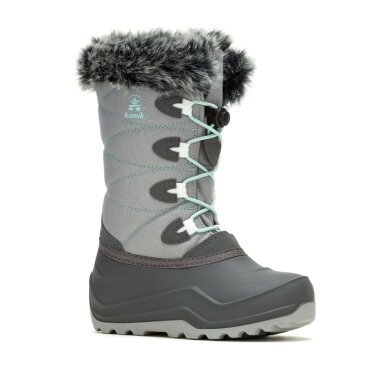 Kamik Winter Boots Snowangel - Made in Canada, waterproof - charcoal grey/mint girls