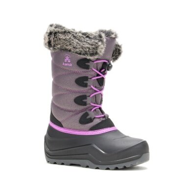 Kamik Winter Boots Snowangel - Made in Canada, waterproof - charcoal grey/orchid pink girls