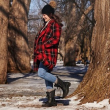 Kamik Winter Boots Sienna 3 (Leather, Waterproof, Made in Canada) Black Women