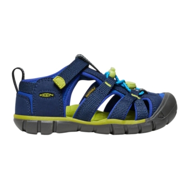Keen Sandal Seacamp II CNX (Synthetic/Textile, Quick-lacing system with Velcro) navy blue/lime children