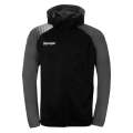Kempa Hooded Jacket Ambition 28 (Full-Zip, 100% Polyester) black/grey Men's