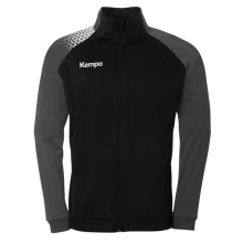 Kempa Training Jacket Poly Ambition 28 (Full-Zip, 100% Polyester) black/grey men's