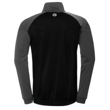 Kempa Training Jacket Poly Ambition 28 (Full-Zip, 100% Polyester) black/grey men's
