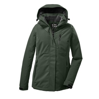 Killtec Winter Jacket KOW 140 with Hood (waterproof and windproof) green-grey Ladies