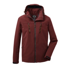 Killtec softshell jacket with detachable hood (fleece lining, water-repellent) burnt red men's