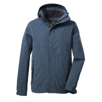 Killtec functional jacket KOS 87 with detachable hood (waterproof, windproof) steel blue men's