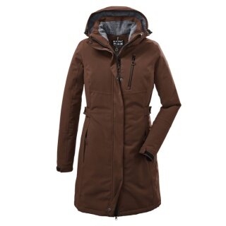 Killtec winter coat with detachable hood (waterproof and windproof, parka) cappuccino brown ladies
