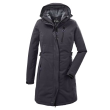Killtec winter coat with detachable hood (waterproof and windproof, parka) metallic grey ladies