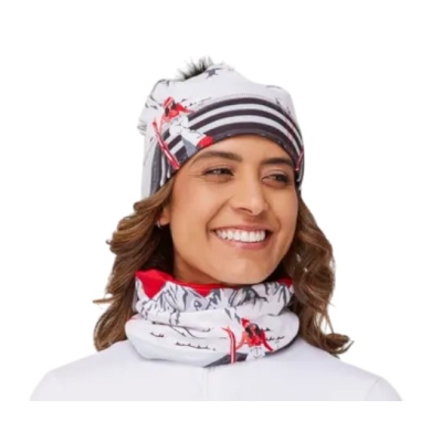 Krimson Klover Hat (Pom Pom) Apres Anyone Beanie - white/black/red Ladies - 1 piece