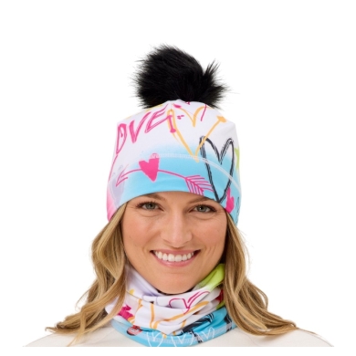 Krimson Klover Hat (Pom Pom) Graffiti Girls Beanie - white/multi-coloured Ladies - 1 piece