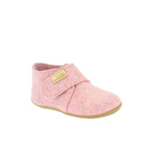 Living Kitzbühel Slippers Velcro Model Felt (rec. Wool) - High Shaft - Solid Colour Kids Rose Children (18-26)