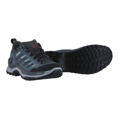 Lowa Innovo Low GTX Walking Shoes (All-Terrain, Suede/Textile, Waterproof) grey/petrol blue Men's