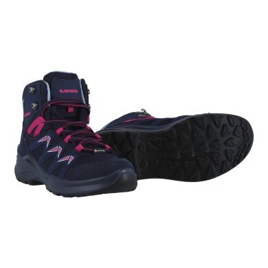 Lowa Hiking-Travel Shoes Innox Pro MID GTX Junior (Synthetic/Textile, waterproof) navy blue/berry Toddlers
