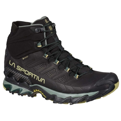 La Sportiva Ultra Raptor II Mid Leather GTX Hiking Shoes (Fast-Hiking, Nubuck Leather, Waterproof) black Men's