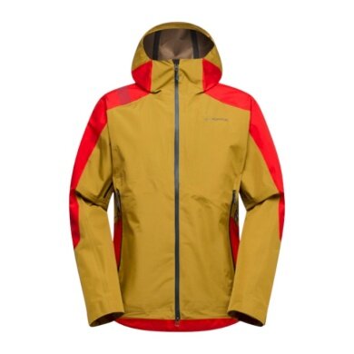 La Sportiva Softshell Jacket Crossridge Evo Shell (Hard Shell, for Ski Touring, Waterproof) savannah yellow/red Men's