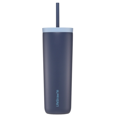 LifeStraw Go Steel Tumbler Insulated Stainless Steel with Water Filter and Straw - navy blue - 500 ml