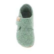 Living Kitzbühel slippers Velcro shoes felt (wool) plain green for toddlers (23-26)