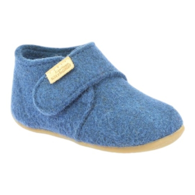 Living Kitzbühel slippers Velcro shoes felt (wool) solid colour sapphire blue toddlers (27-30)