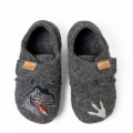 Living Kitzbühel slippers Velcro shoe T-Rex (pure wool) grey boys (size 31-35)