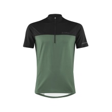Löffler Bicycle Shirt Bike Half-Zip Glow (Zip Back Pocket, Quick-Drying) Pine Green/Black Men's