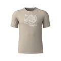 Löffler Hiking/Leisure T-shirt Print Shirt Cottage Merino-Tencel beige Men's