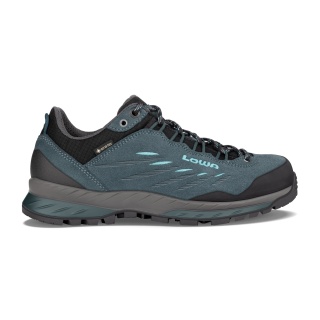 Lowa Hiking Shoes Delago GTX Low (Trekking, Split Leather-Textile, Waterproof) Petrol/Aquamarine Women