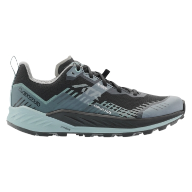 Lowa Trail Running Shoes Amplux 2 GTX (Textile/Synthetic, waterproof) black/grey-blue ladies