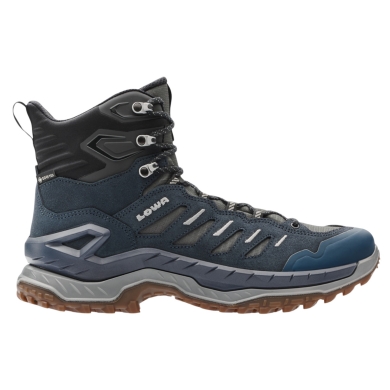 Lowa Innovo Mid GTX Hiking Shoes (All-Terrain, Suede, Waterproof) navy blue/grey Men's