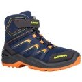 Lowa Winter Shoes Maddox Warm Mid GTX (Textile/Synthetic, waterproof) 2025 navy blue/orange children