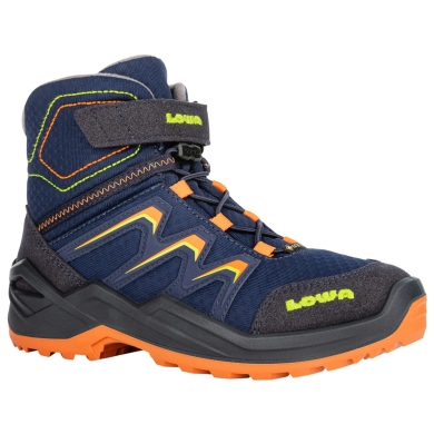 Lowa Winter Shoes Maddox Warm Mid GTX (Textile/Synthetic, waterproof) 2025 navy blue/orange children