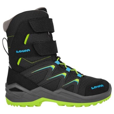 Lowa Winter Boots Maddox Warm High GTX (Textile/Synthetic, waterproof) 2025 black/lime children