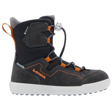Lowa Raik 2 High GTX Winter Boots (Suede/Textile, waterproof) black/orange toddlers