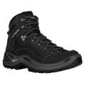 Lowa Renegade Mid GTX Hiking Shoes (All-Terrain, Nubuck Leather, Waterproof) 2024 Asphalt Grey/Turquoise Ladies