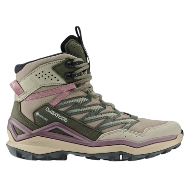 Lowa Maddox Mid GTX Hiking Shoes (All-Terrain, Textile/Synthetic, Waterproof) brown/old pink Ladies