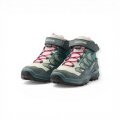 Lowa Maddox Pro Mid GTX Velcro Junior Hiking Shoes (Textile/Suede, Velcro Fastening, Waterproof) petrol/pink Children