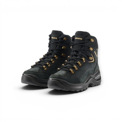 Lowa Renegade Evo Mid GTX Walking Shoes (All-Terrain, Nubuck Leather, Waterproof) black/champagne Ladies