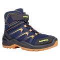 Lowa Winter Shoes Maddox Warm Mid GTX (Textile/Synthetic, waterproof) 2024 navy blue/orange toddlers