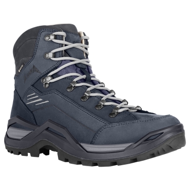 Lowa Renegade 100 GTX Mid Walking Boots (All-Terrain, Nubuck Leather, Waterproof) navy blue/asphalt Men's