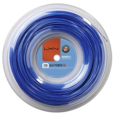 Luxilon Tennis String Alu Power Roland Garros 1.28 (Durability + Power) blue 200m reel