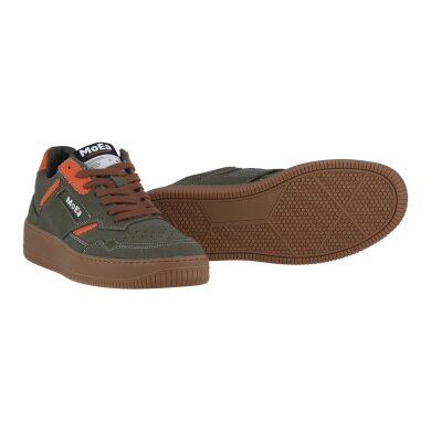 MoEa Sneaker Gen1 - Suede Orange & Green - dark green