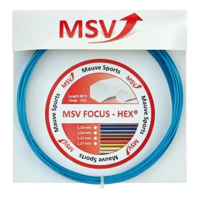 Stringing with tennis string MSV Focus Hex light blue