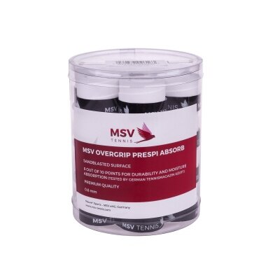 MSV Overgrip Prespi Absorb 0.6mm (Sweat absorption/Comfort) white 24-pack
