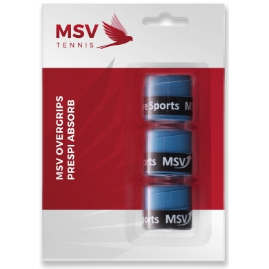 MSV Overgrip Prespi Absorb 0.6mm (Sweat absorption/Comfort) light blue pack of 3