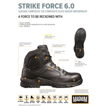 Magnum Work Shoes Strike Force 6.0 WP Leather (waterproof, Sidezip) Composite Toe & Plate black Men's