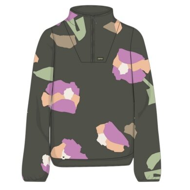 Maloja Fleece Pullover MeltinaM (Half Zip, breathable) dark green/flower ladies