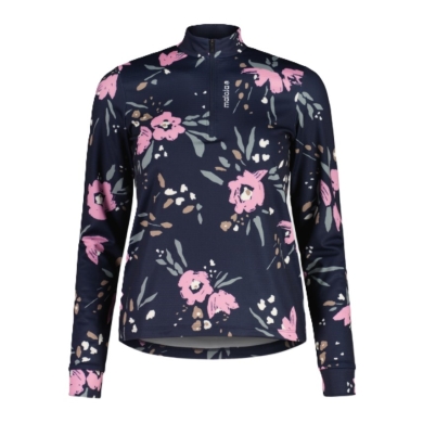 Maloja Halfzip Long Sleeve Shirt SawangM Adventure Midlayer Shirt (warm, 4-way stretch) navy blue/flower ladies