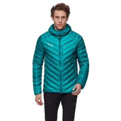 Mammut Winter Down Jacket Broad Peak Insulated Hooded (warm thanks to down filling) 2025 teal blue men's
