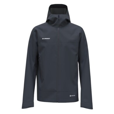 Mammut Hardshell Hiking Jacket Crater Light HS Hooded (waterproof, breathable) navy blue men's
