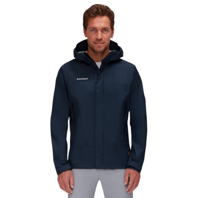Mammut Hardshell Hiking Jacket Microlayer 2.0 HS Hooded (2.5-layer, breathable) navy blue men's